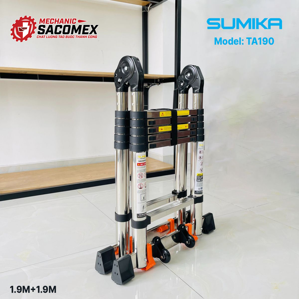 Lợi ích khi sử dụng thang inox rút chữ A Sumika TA190