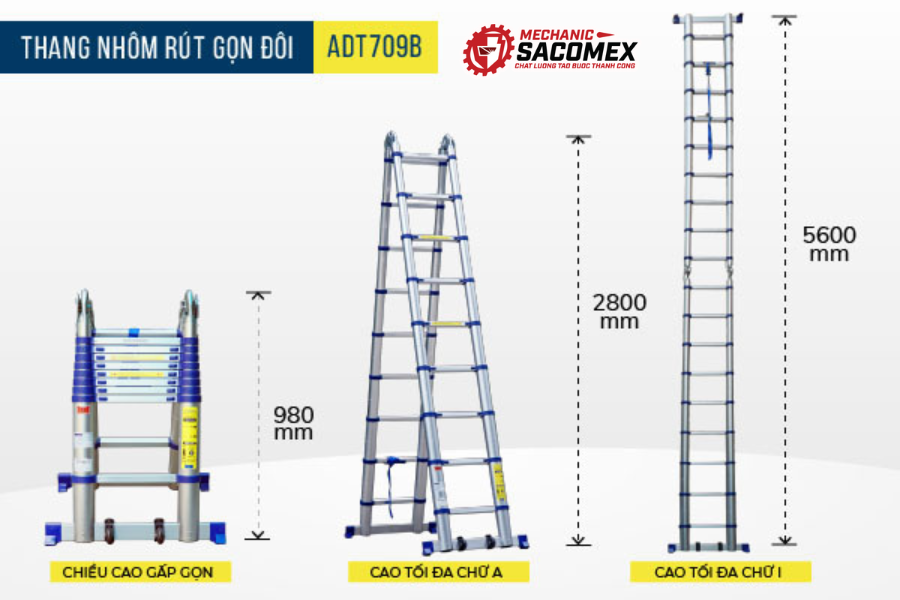 Ưu điểm của thang nhôm rút gọn chữ A Advindeq ADT709B 