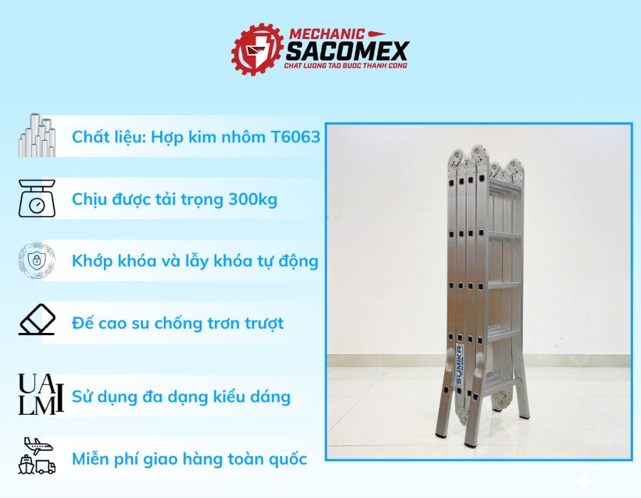 Giới thiệu thang gấp đa năng 4 đoạn Sumika SK605