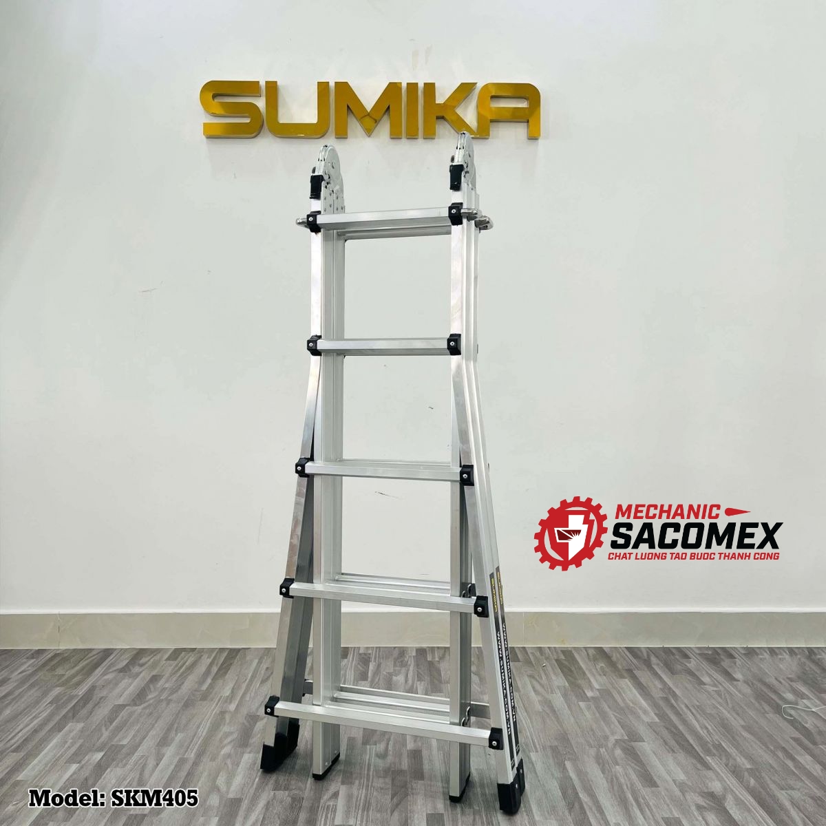 thang nhôm chữ A gấp trượt Sumika SKM405