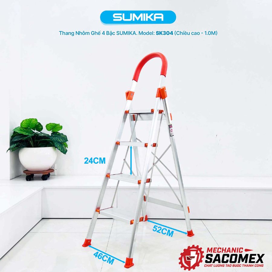 Những điểm nổi bật của thang nhôm ghế 4 bậc Sumika SK304