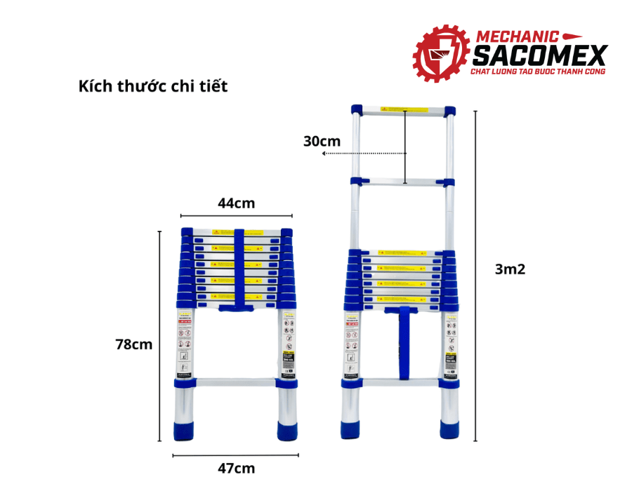 Giới thiệu thang nhôm rút đơn Sumika SKB320