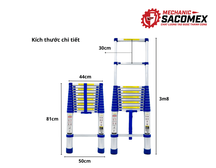 Giới thiệu thang nhôm rút đơn Sumika SKB380