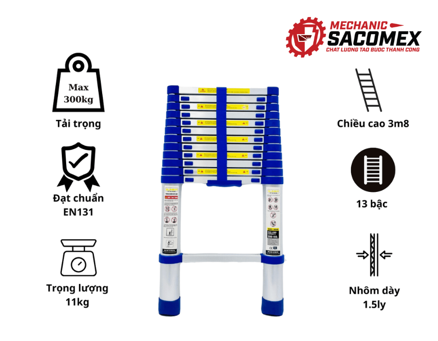 Hướng dẫn sử dụng thang nhôm rút gọn Sumika SKB380