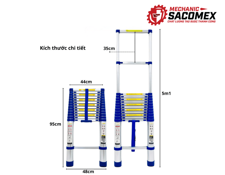 Giới thiệu thang nhôm rút đơn Sumika SKB510