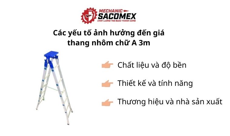 Các yếu tố ảnh hưởng đến giá thang nhôm chữ A 3m