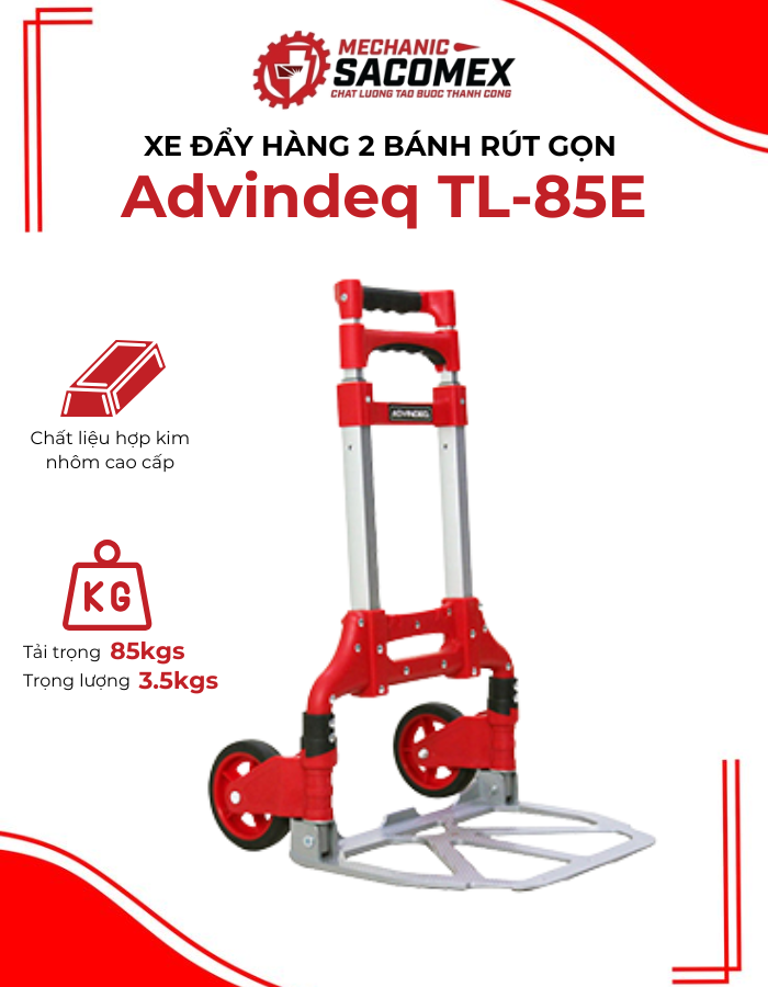 Giới thiệu chung xe đẩy hàng 2 bánh rút gọn Advindeq TL-85E