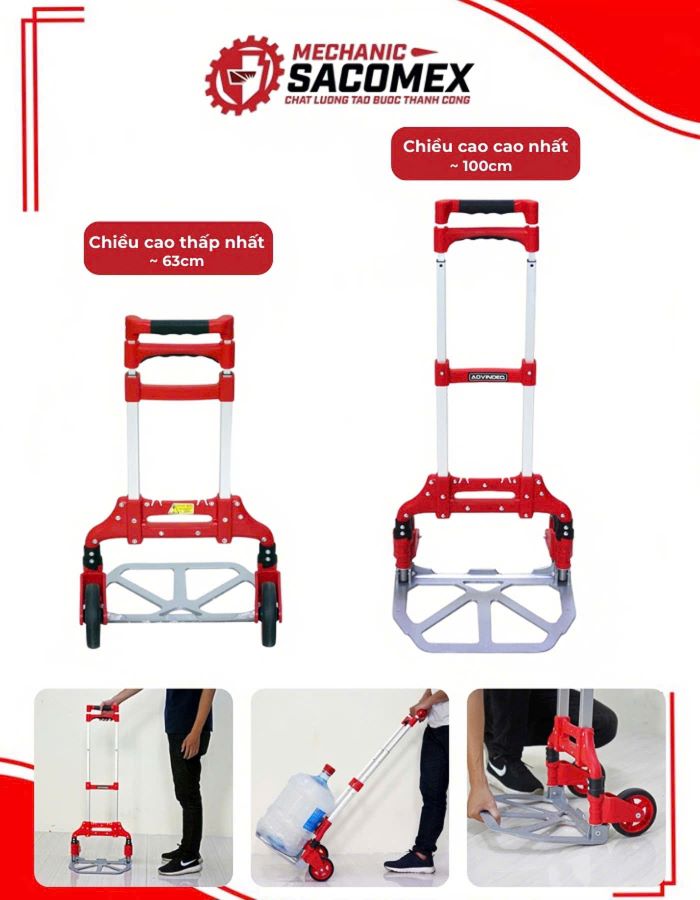 Ưu điểm nổi bật của xe đẩy hàng 2 bánh rút gọn Advindeq TL-85E