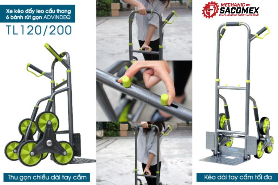 Hướng dẫn sử dụng xe đẩy cầu thang 6 bánh Advindeq TL-120/200 an toàn