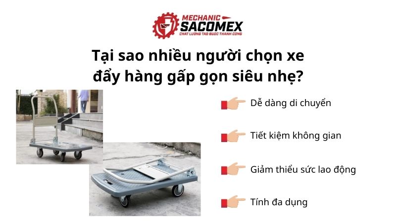 Tại sao nhiều người chọn xe đẩy hàng gấp gọn siêu nhẹ để sử dụng?