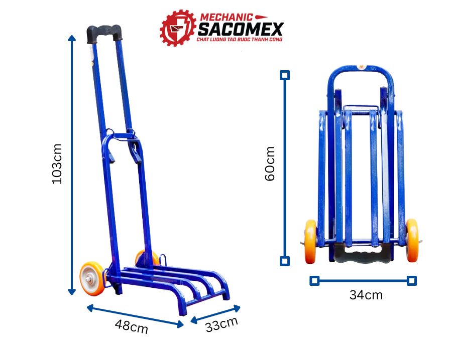Ưu điểm nổi bật của xe đẩy hàng 2 bánh mini rút gọn 2MN