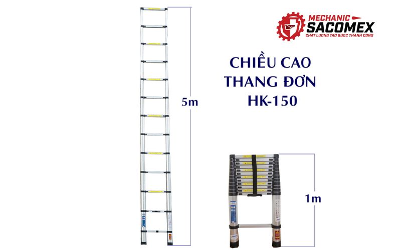 Giới thiệu thang nhôm rút đơn Hakawa HK-150