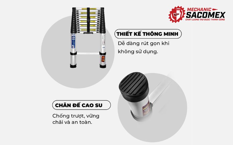  Điểm nổi bật của thang nhôm rút đơn Hakawa HK-150